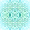 Seamless delicate diamond pattern blue green centered and blurred