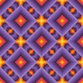 Abstract geometric background. Seamless pattern design. Violet, lilac,blue, orange colors. Mosaic decorative flowers structure. Royalty Free Stock Photo