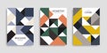 Abstract geometric background. Set of A4 vertical brochures. Cover design in flat style. Vector illustration.