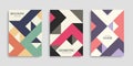 Abstract geometric background. Set of A4 vertical retro brochures. Cover design in flat style. Vector illustration.
