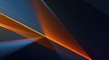 abstract geometric background with sharp diagonal light beams in orange and blue tones over dark navy space creating a sleek Royalty Free Stock Photo