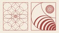 Abstract geometric background with a spiral and patterned squares. vector design Generative AI Royalty Free Stock Photo