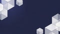 Abstract Geometric Background with Transparent Cubes on Dark Blue Royalty Free Stock Photo