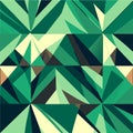 Abstract geometric background with triangles. Green and yellow colors. Vector illustration Generative AI