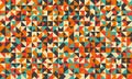 Abstract geometric background with triangles in retro style. Seamless vector pattern