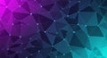 Abstract geometric background with vibrant gradient and interconnected nodes Royalty Free Stock Photo