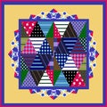 Abstract geometric bandana print with patchwork pattern. Royalty Free Stock Photo