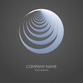 Abstract geometric banner label Form of round spiral Logo