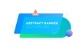 Abstract geometric banner in memphis design style with different shapes and gradient colors combination. Suitable for web,