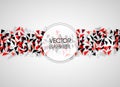Abstract geometric banner. Technical Polygonal background with shadow. Black, Red and White Vector illustration Royalty Free Stock Photo
