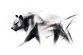 Abstract geometric bear illustration in black and white lines Royalty Free Stock Photo
