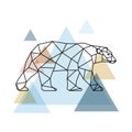 Abstract geometric bear. Scandinavian style.