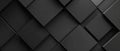 Abstract geometric black anthracite gray grey dark 3d texture wall with squares and square cubes background, AI