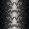 Abstract geometric black and white deco art print halftone triangle pattern