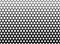 Abstract geometric black and white graphic halftone hexagon pattern background