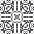 Abstract geometric black white pattern, mosaic medieval, tatoo or antistress book