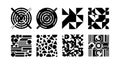 Abstract geometric black and white pattern vector set for design and decoration Royalty Free Stock Photo