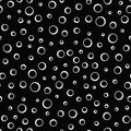 Abstract geometric black and white vector bubbles pattern