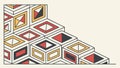 Abstract Geometric Blocks Pattern, Depth and Structure Art, vector design Generative AI Royalty Free Stock Photo