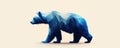 Abstract geometric blue bear illustration with polygonal design on a light background Royalty Free Stock Photo