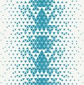 Abstract geometric blue deco art print halftone triangle pattern