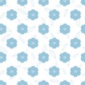 Abstract Geometric Blue Blossom Flower Flat Vector Pattern Royalty Free Stock Photo