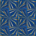 Abstract geometric blue and gold seamless patter Royalty Free Stock Photo