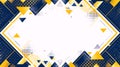 Abstract Geometric Blue and Yellow Frame Background Royalty Free Stock Photo