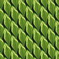 Abstract geometric bright style seamless pattern with green leaf elements. Black background. Simple style Royalty Free Stock Photo