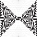 Abstract geometric butterfly. An optical art in black and white