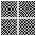 Abstract Geometric Checked Patterns with 3D Illusion Effect