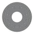 Abstract geometric checkered circle pattern