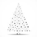 Abstract geometric Christmas tree of lines and dots Royalty Free Stock Photo