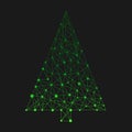 Abstract geometric Christmas tree of lines and dots Royalty Free Stock Photo