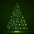Abstract geometric Christmas tree of lines and dots Royalty Free Stock Photo