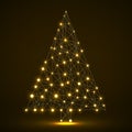 Abstract geometric Christmas tree of lines and dots Royalty Free Stock Photo