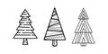 Abstract geometric Christmas tree in a set. Decorated Christmas tree with lines of different thickness. geometric design from Royalty Free Stock Photo