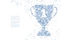 Abstract Geometric Circle dot pattern Number one Trophy Cup shape, Winner concept design Royalty Free Stock Photo