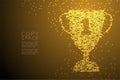 Abstract Geometric Circle dot pattern Number one Trophy Cup shape, Winner concept design Royalty Free Stock Photo