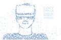 Abstract Geometric Circle dot pixel pattern Man wearing VR heads