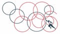 Abstract geometric circle pattern, modern design connection illustration element vector design Generative AI Royalty Free Stock Photo
