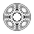 Abstract geometric circle rotation pattern. 3D illusion