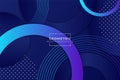 Abstract Geometric Circle Shape Modern Background Dark Blue with Line and Dot Pattern Royalty Free Stock Photo