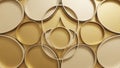 Abstract Geometric Circles and Rings Background in Gold and Beige Tones Royalty Free Stock Photo