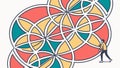 Abstract Geometric Circular Pattern, Modern Design, vector design Generative AI Royalty Free Stock Photo