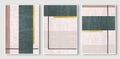 Abstract geometric color block combination triptych, modern simple style art wall painting, used for cards, posters, art walls.