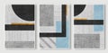 Abstract geometric color block combination triptych, modern simple style art wall painting, used for cards, posters, art walls.