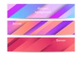 Abstract geometric colorful banners. Set - vector stock. Royalty Free Stock Photo