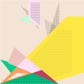 Abstract Geometric colorful composition with textures