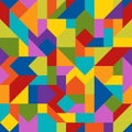 Abstract Geometric Colorful Seamless Pattern of Angled Figures Royalty Free Stock Photo